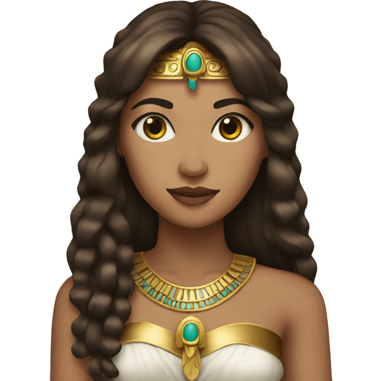 Cleopatra with long brown hair emoji