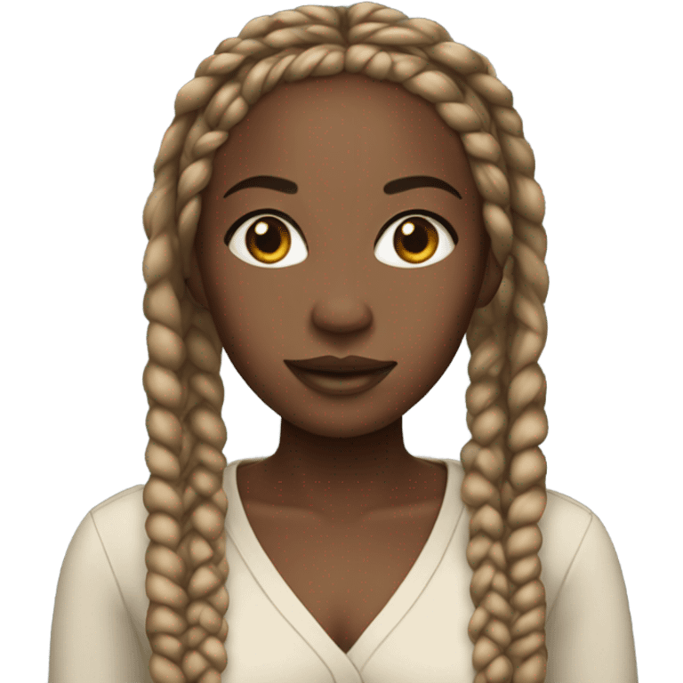 black woman with l box braids emoji