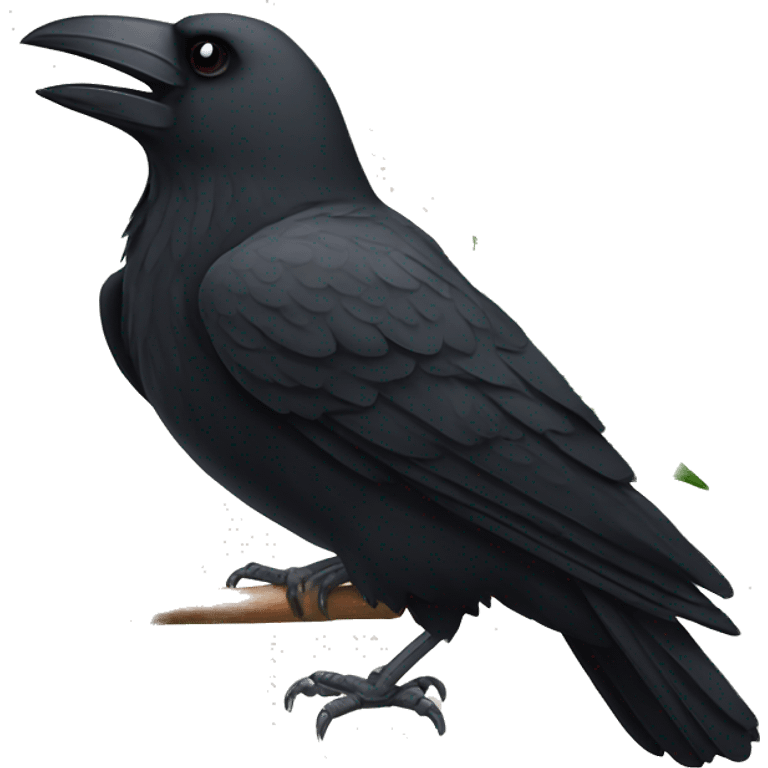 A crow smoking a marijuana joint emoji