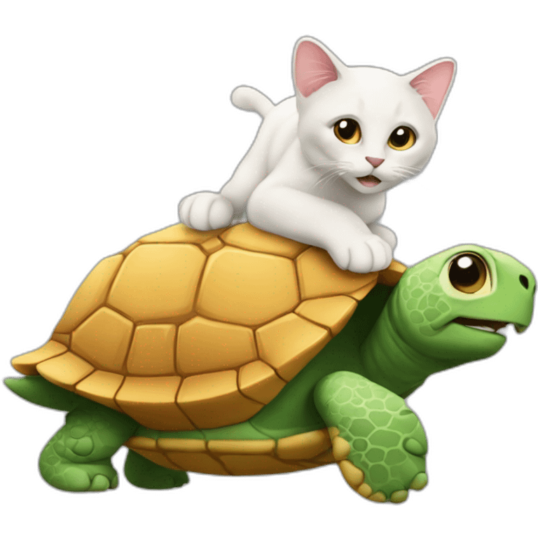 Chat sur tortue emoji