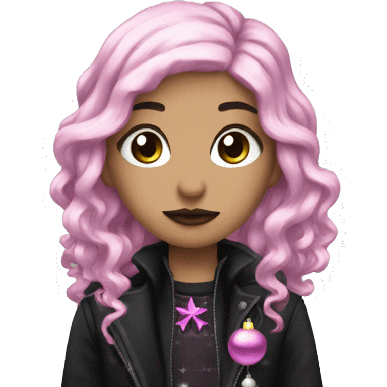 Goth pink Christmas  emoji