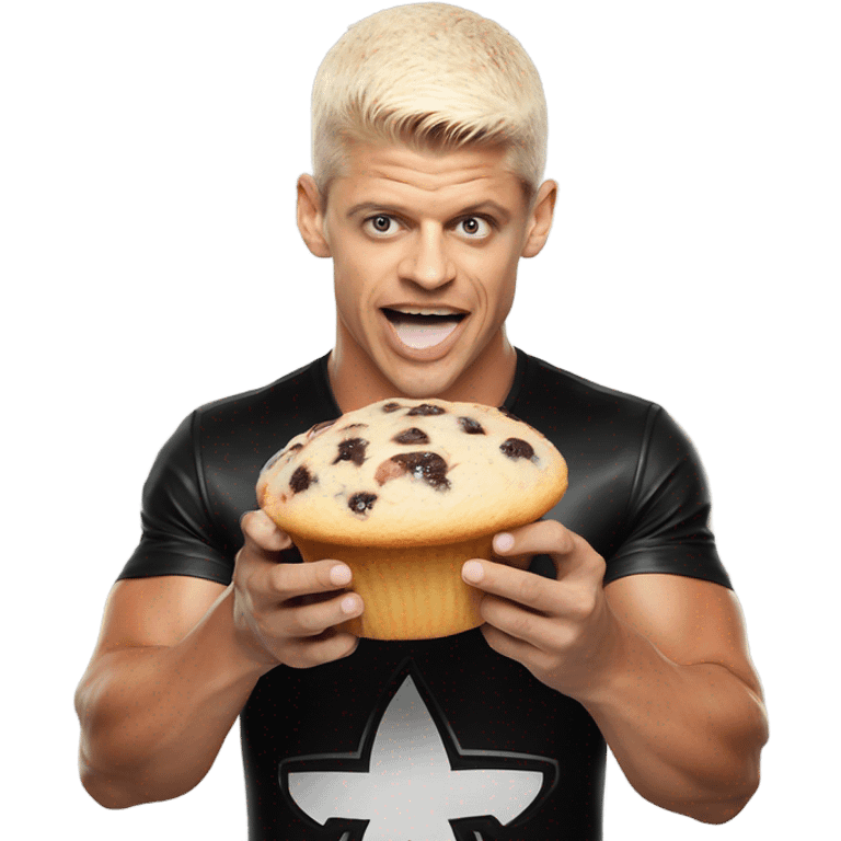 Cody Rhodes eating a muffin emoji