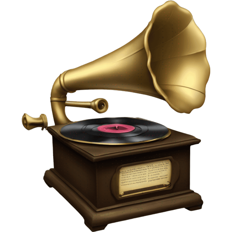 vintage gramophone with vinyl record emoji