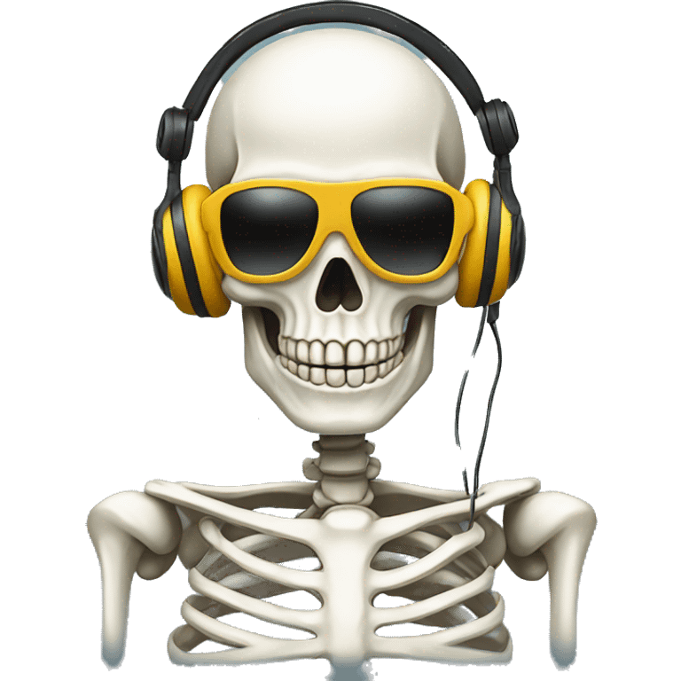 blindfolded skeleton with headphones emoji