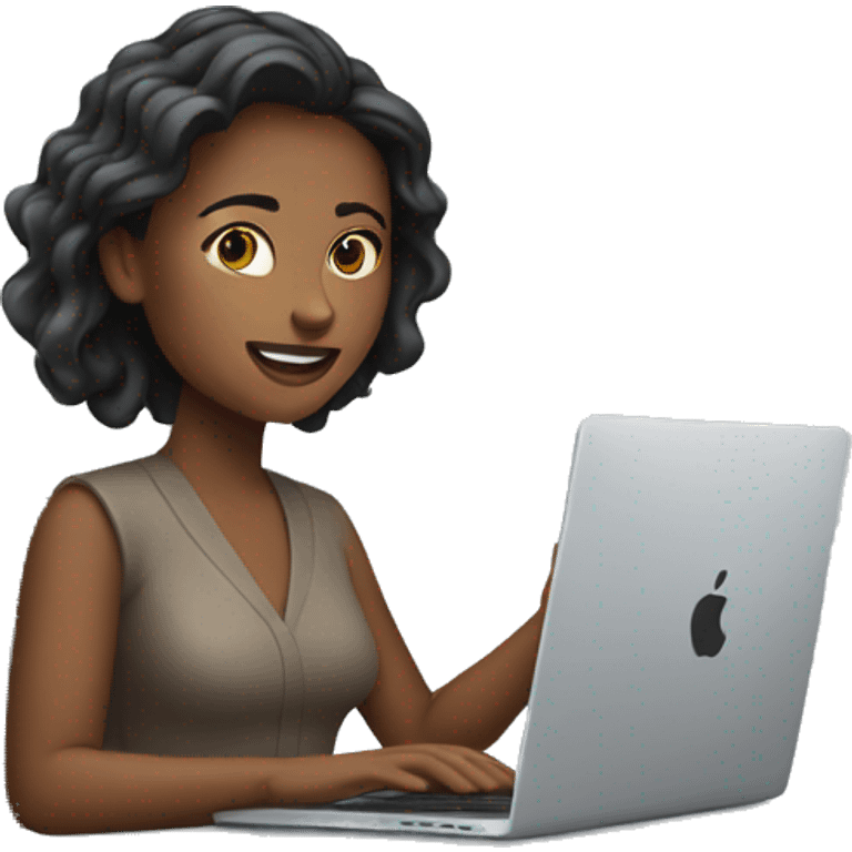 Woman working with macbook emoji