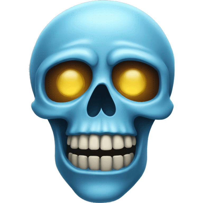 Cold blue skull emoji