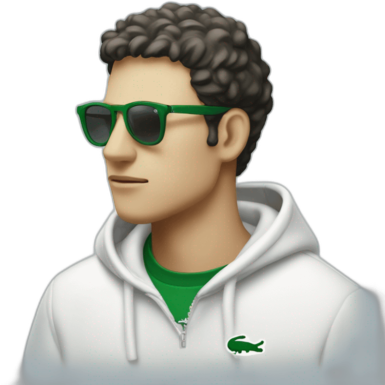 Lacoste smoking friends with white lacoste hoodie emoji