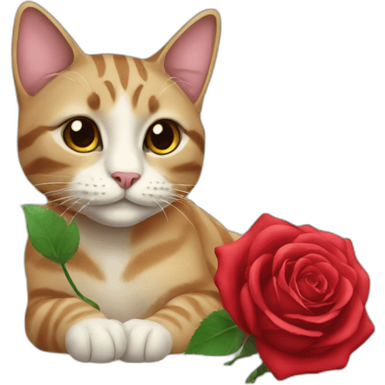 Cat with rose emoji