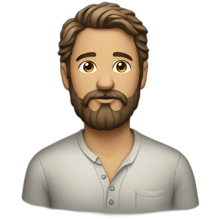 gazing bearded artist in shirt emoji