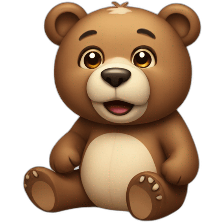 Happy bear bored emoji