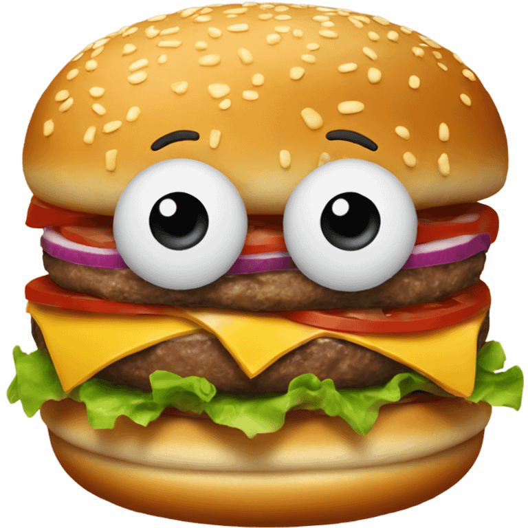 Burger with bulging eyes and a tongue sticking out emoji