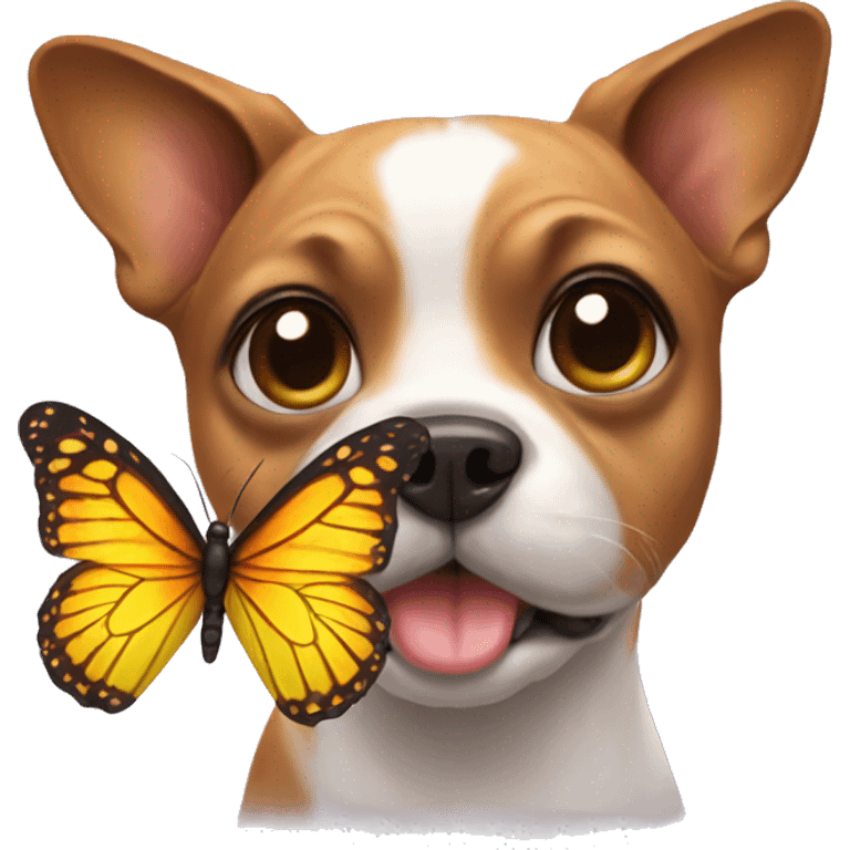 Dog wearing butterfly  emoji