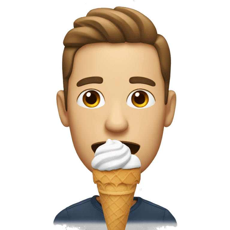 A man eating ice cream emoji