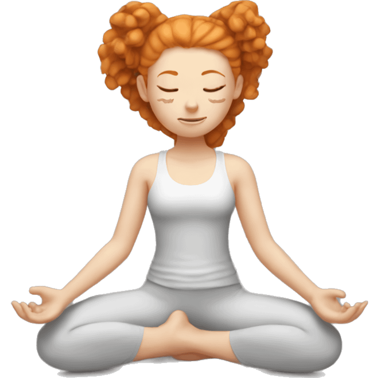 Ginger girl yoga emoji