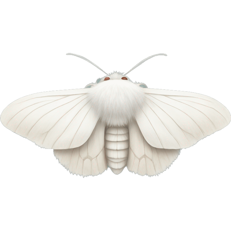 White fluffy moth emoji