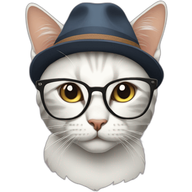 Hipster cat emoji