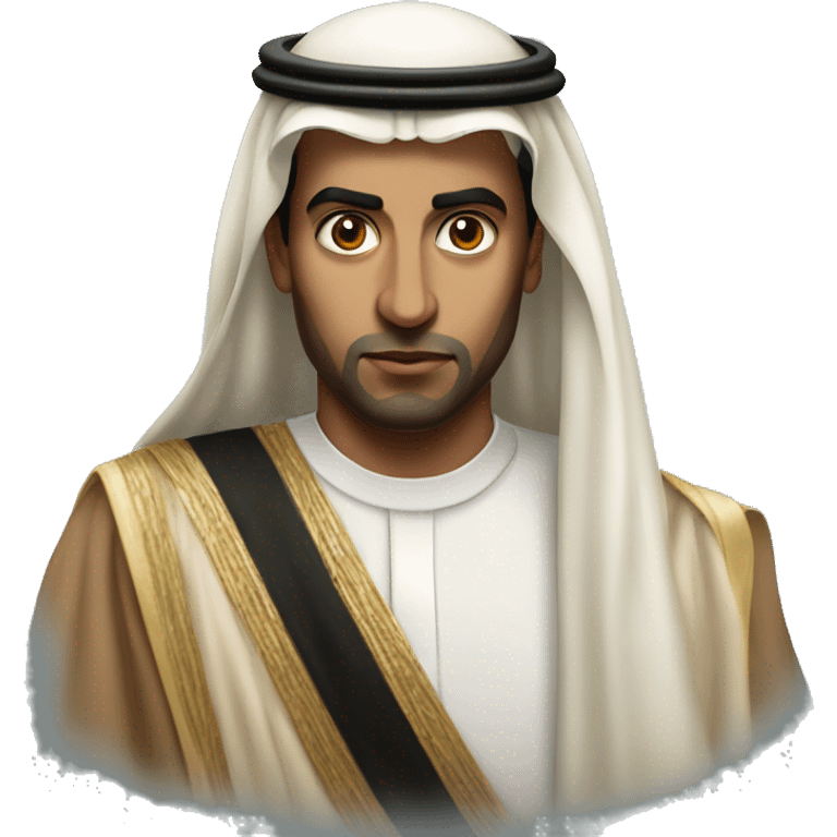 photorealistic  Faisal King of Saudi Arabia serious emoji