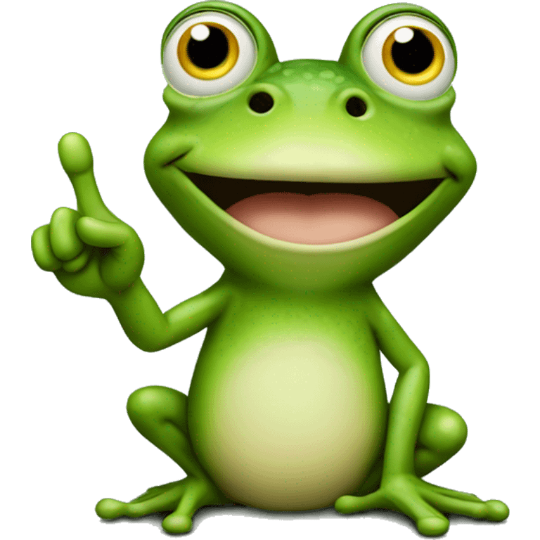 Frog with his point Finger on his ließ emoji