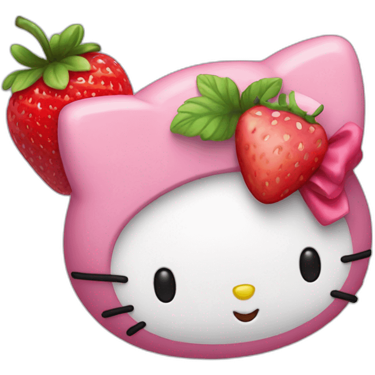 Hello Kitty avec une fraise emoji