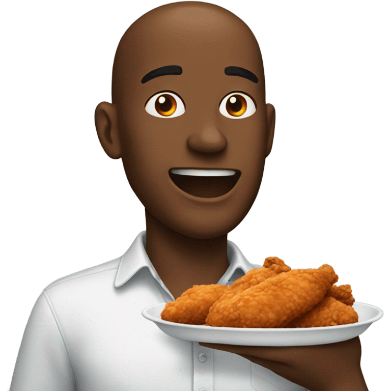 Man eating fried chicken emoji