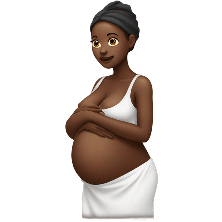 A pregnant African woman  emoji