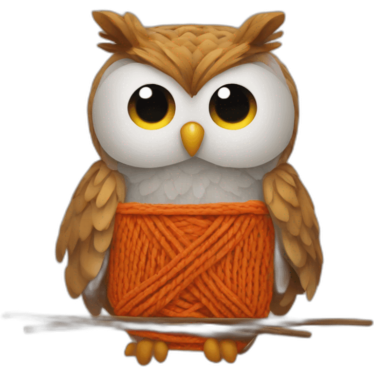 Owl knitting emoji