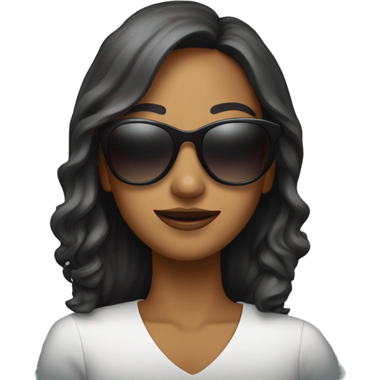 Caroline with sunglasses emoji