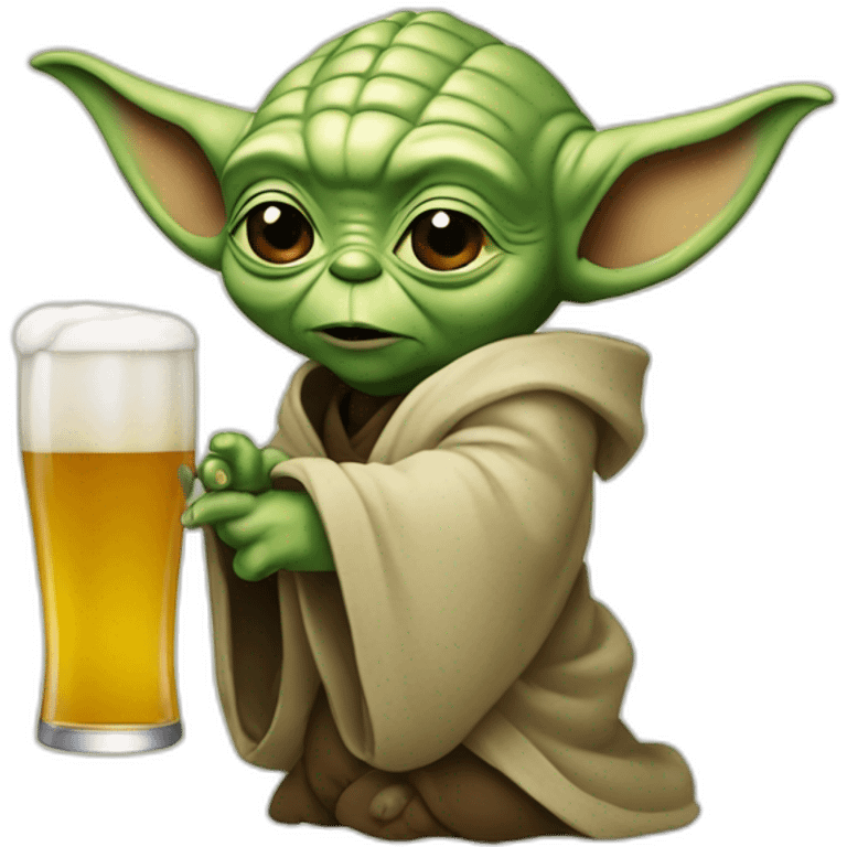 Yoda avec une bière emoji