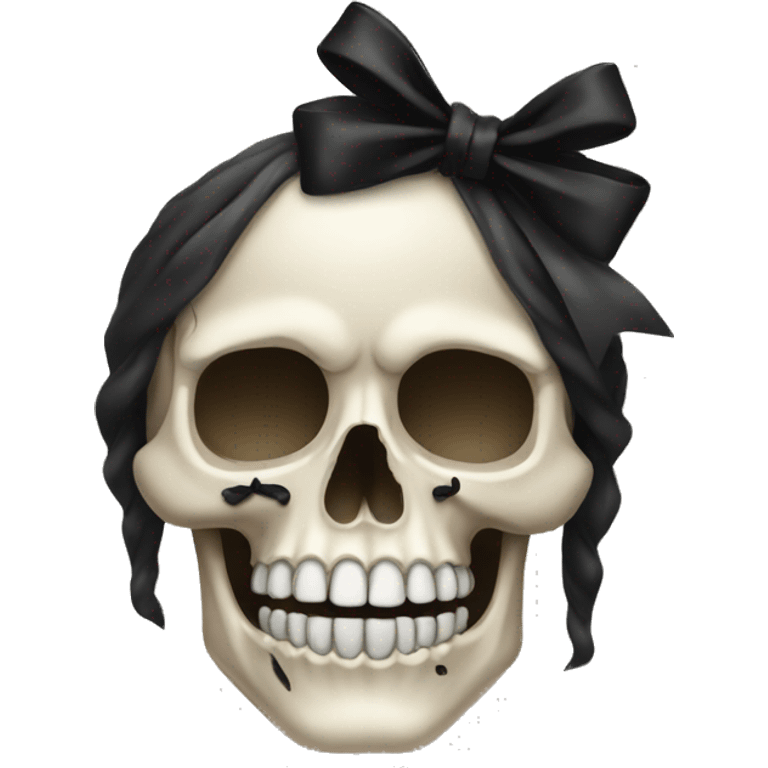 skull with black bow emoji