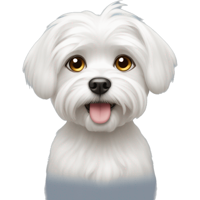 Maltese dog with eyes going opposite directions emoji