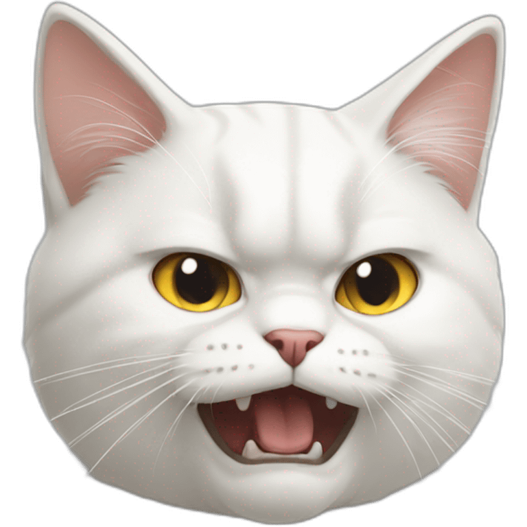 White cat angry emoji