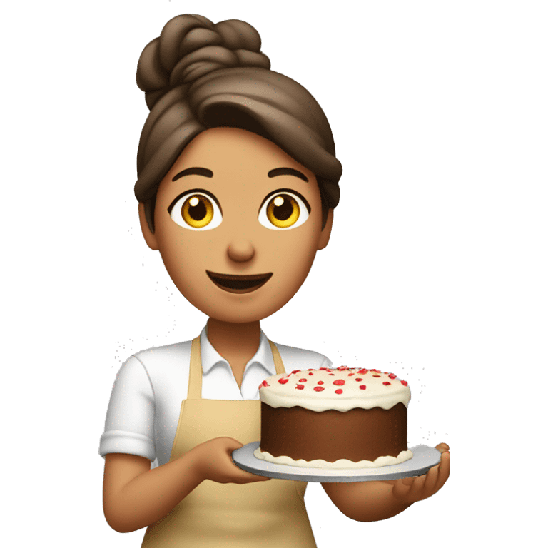 woman baker decorating a cake emoji