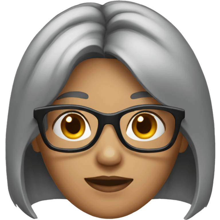 A gray blunt hair girl with glasses.  emoji