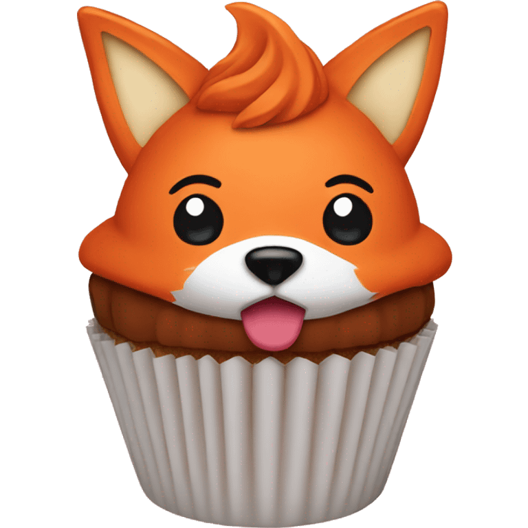 fox emoji as a cupcake emoji