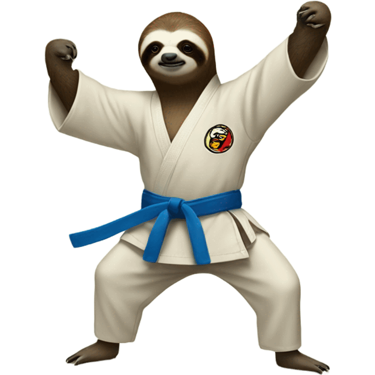 Sloth doing karate emoji