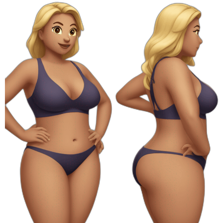 Slim-Thicc woman swimsuit posing (athletic build, perfect body, hourglass figure) emoji