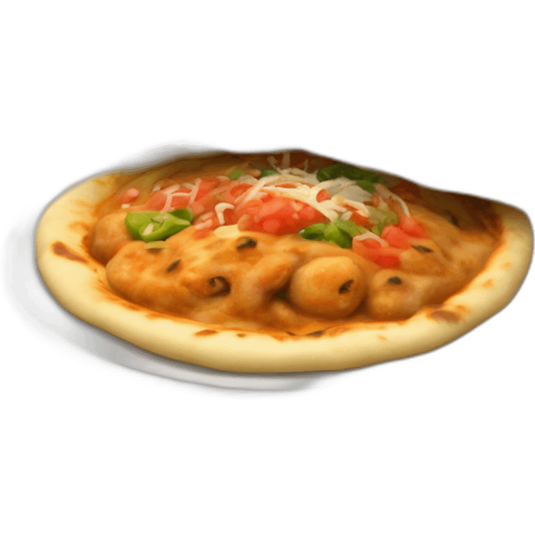 Pupusa with curtido and salsa emoji