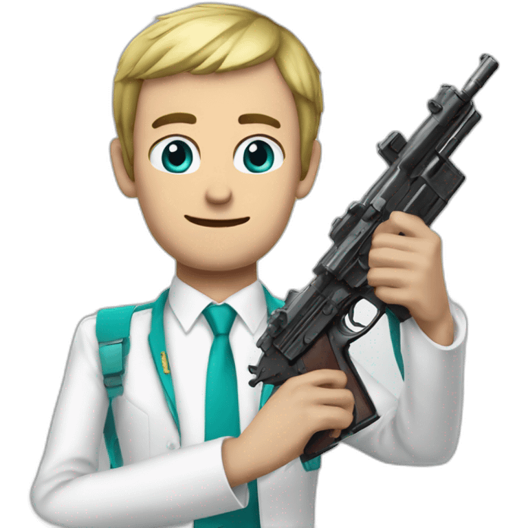 Miku points a fake gun at emmanuel macron emoji