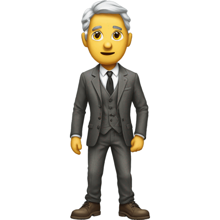 man wearing old tattered suit and shoes emoji