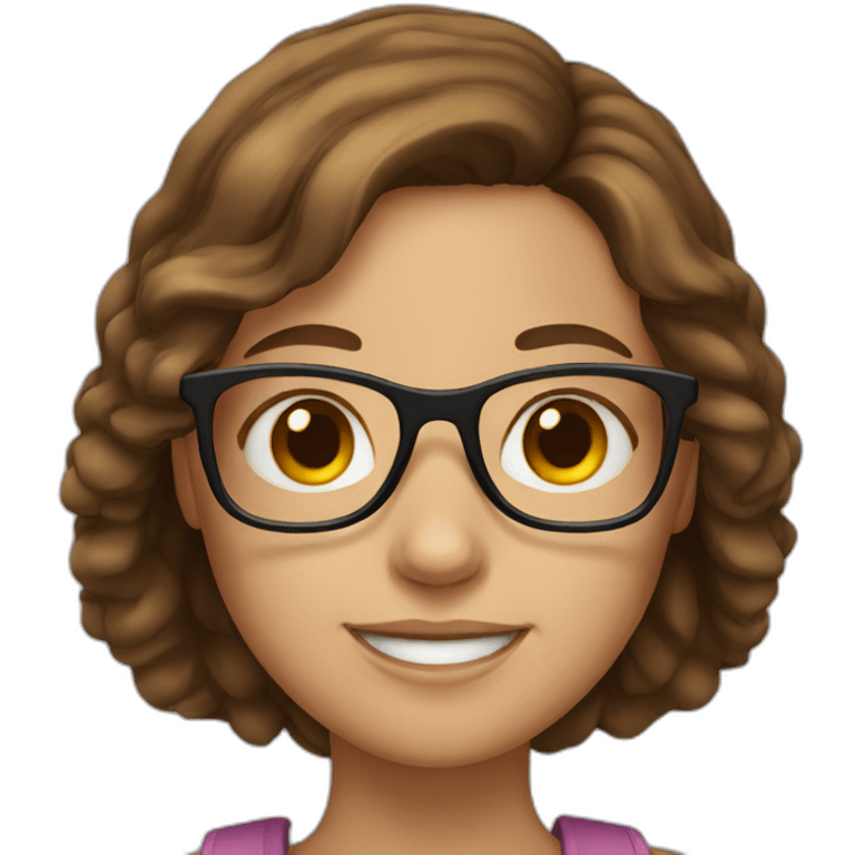 girl with eyeglasses and brown hair emoji