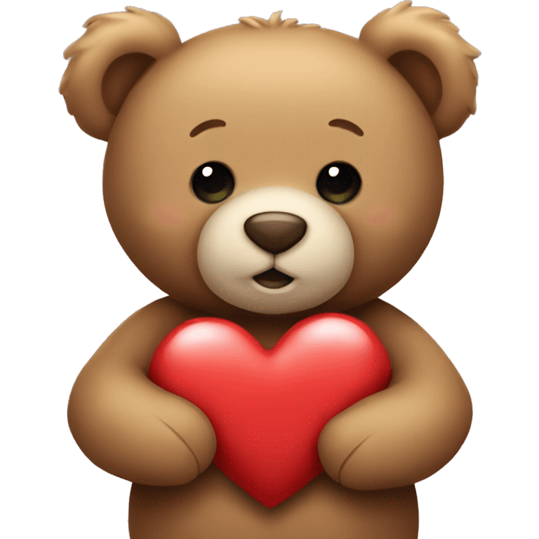 Teddy bear hugging heart emoji