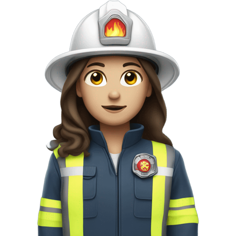 Brunette with long hair and blue eyes fire woman  emoji