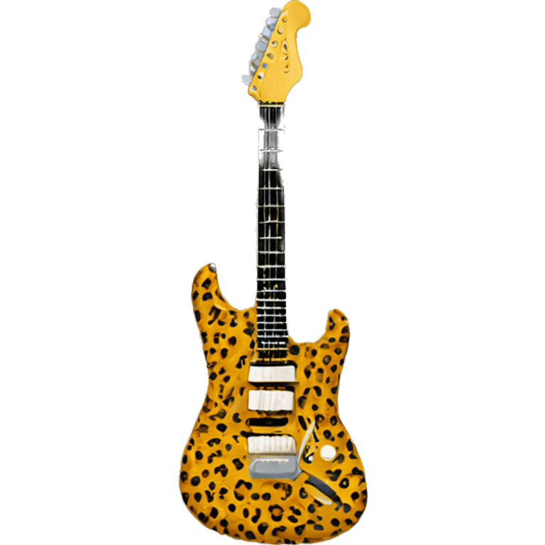 A electric Guitar with cheetah print pattern emoji