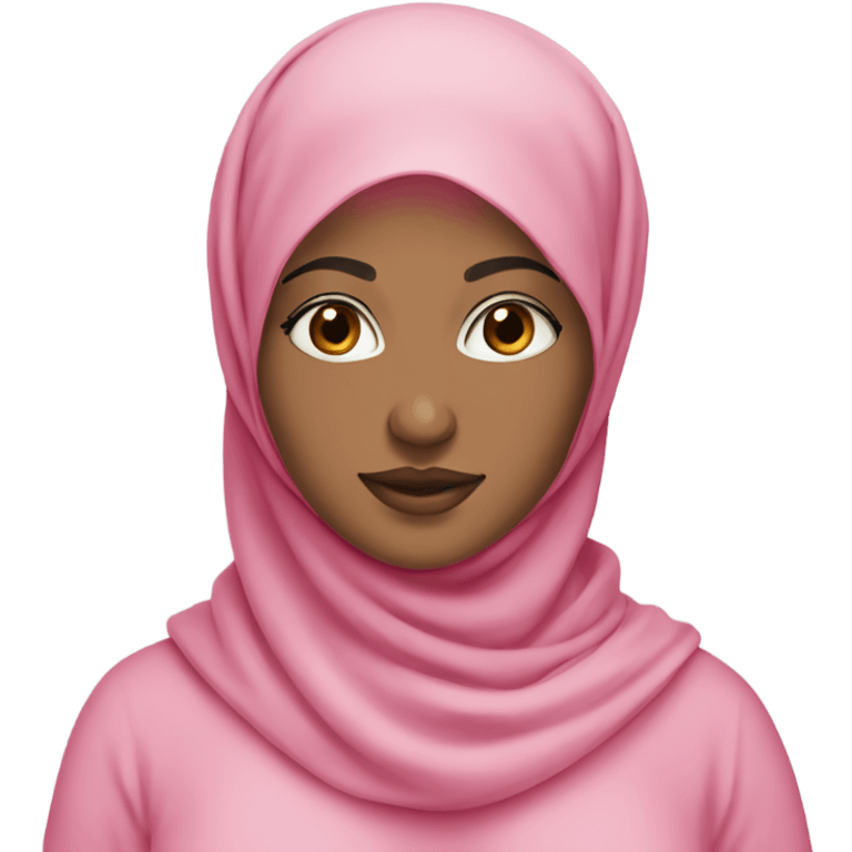 Beautiful Hijabi with white skin and pink outfit emoji