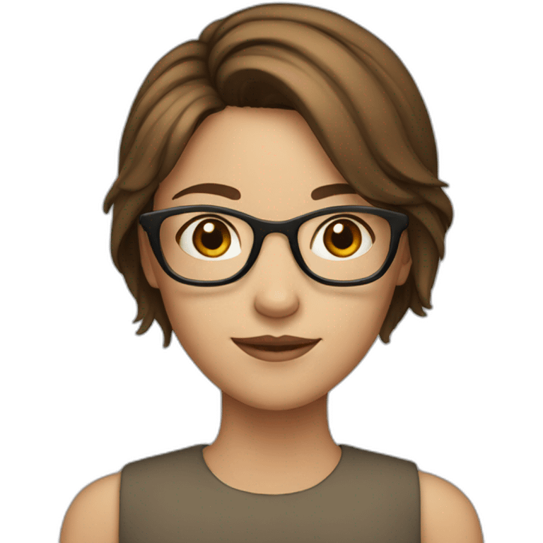 girl with glasses and short brown hair emoji