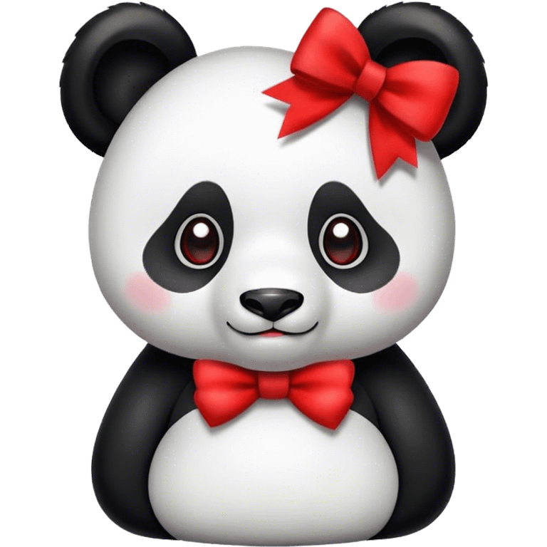 Un panda con un lazo emoji