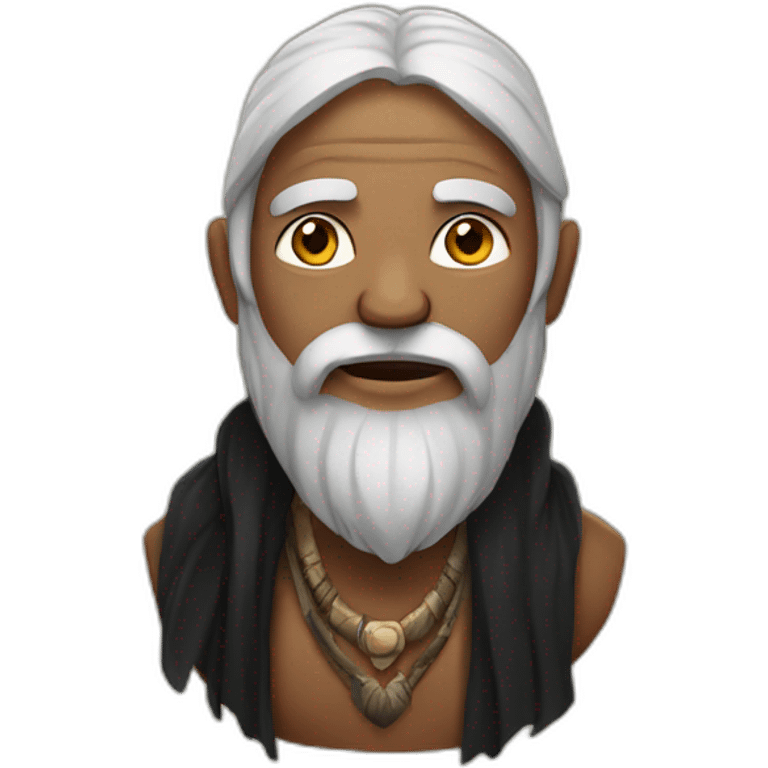 Indian druid with a beard wearing a black shawl emoji