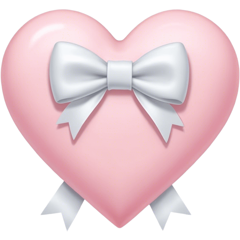 Pastel pink heart with white bow emoji