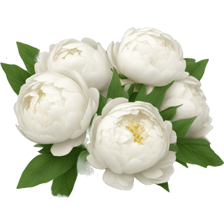 White peonies bouquet  emoji