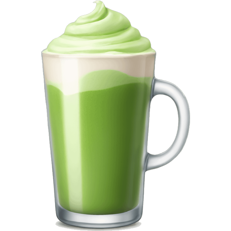 Matcha latte in a glass emoji